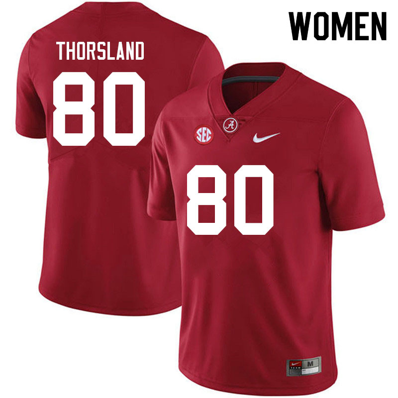 Women #80 Adam Thorsland Alabama Crimson Tide College Football Jerseys Sale-Crimson